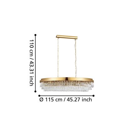 Eglo - Lustr na řetězu 13xE14/40W/230V zlatá