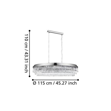 Eglo - Lustr na řetězu 13xE14/40W/230V lesklý chrom