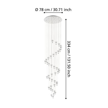 Eglo - LED Stmívatelný lustr na lanku 40xLED/1,8W/230V