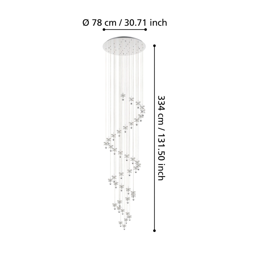 Eglo - LED Stmívatelný lustr na lanku 40xLED/1,8W/230V