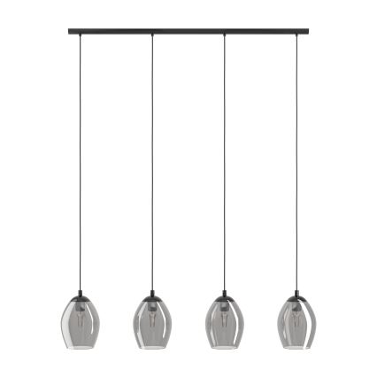 Eglo - Lustr na lanku 4xE27/60W/230V kouřová