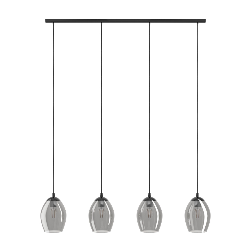 Eglo - Lustr na lanku 4xE27/60W/230V kouřová