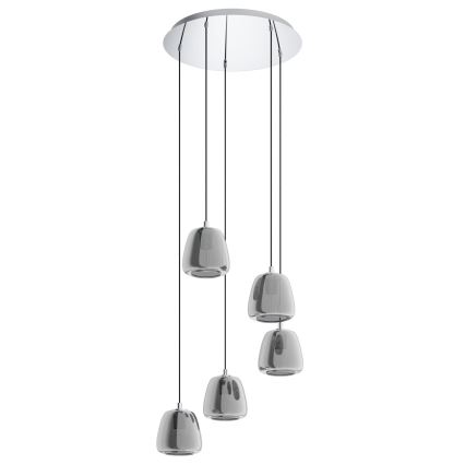 Eglo - Lustr na lanku 5xE27/40W/230V kouřová