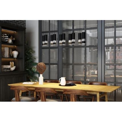 Eglo - LED Lustr na lanku 10xGU10/4,6W/230V černá