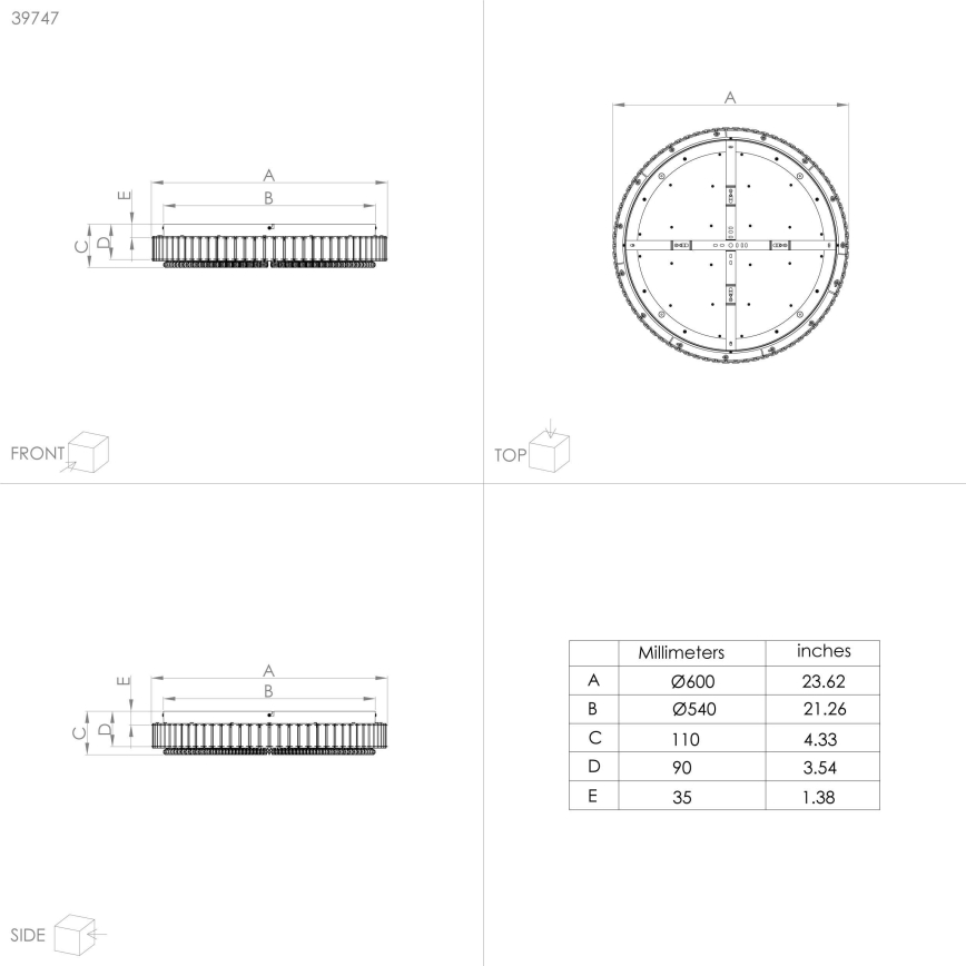 Eglo - LED Stmívatelné stropní svítidlo LED/52,4W/230V