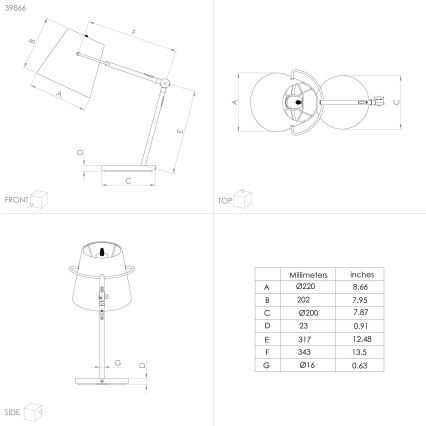 Eglo - Stolní lampa 1xE27/40W/230V