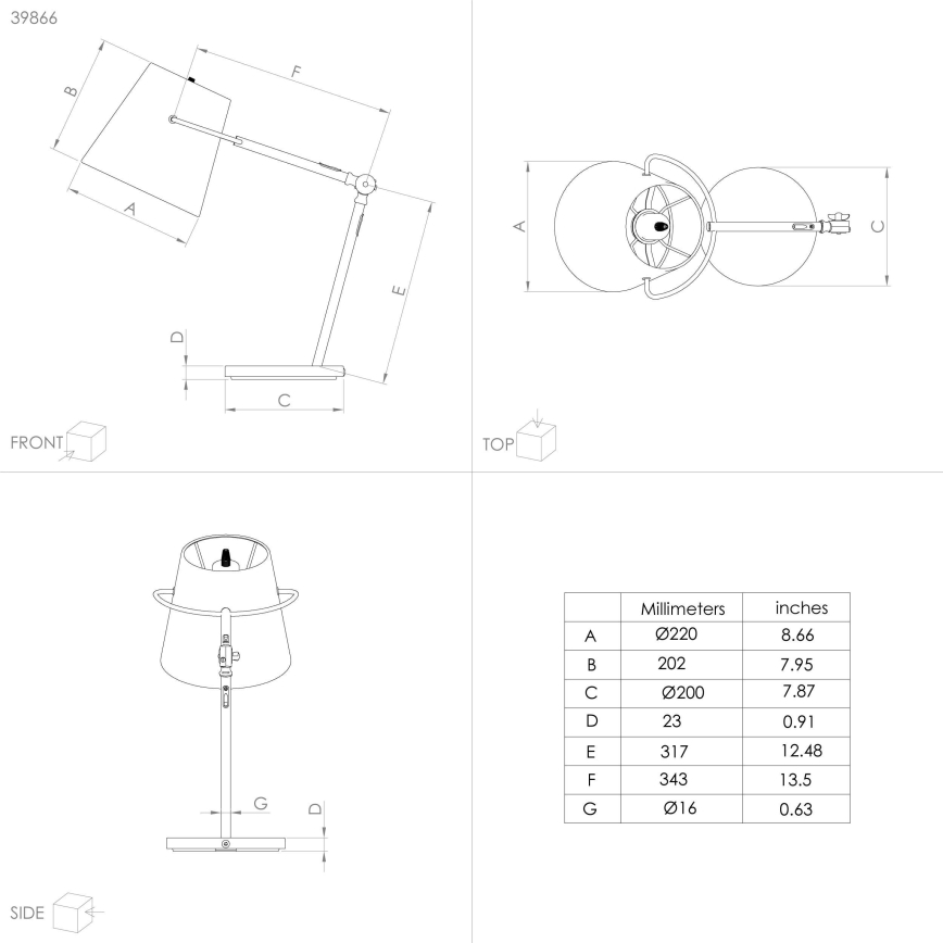 Eglo - Stolní lampa 1xE27/40W/230V