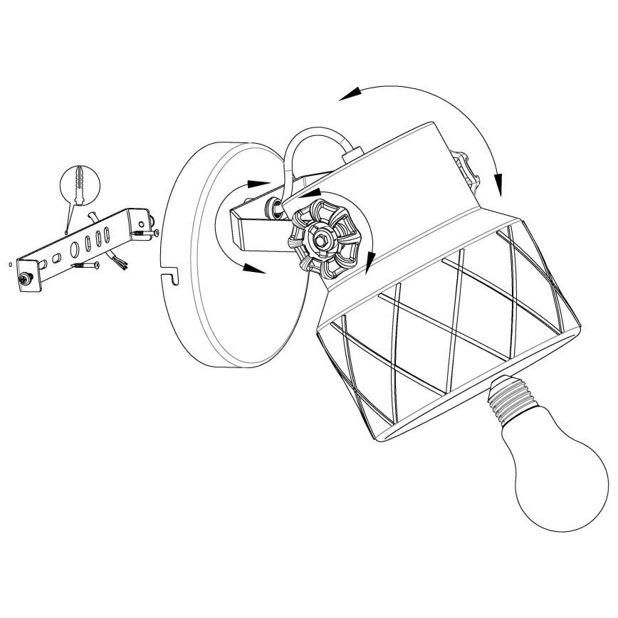 Eglo - Nástěnné svítidlo 1xE27/40W/230V