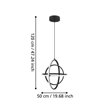 Eglo - LED Lustr na lanku LED/38W/230V