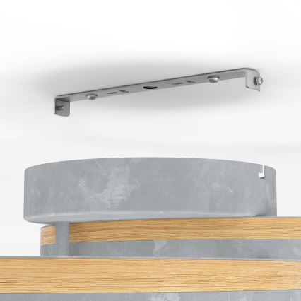 Eglo - LED Stmívatelný přisazený lustr LED/12,5W/230V + 2xLED/15,5W 3000K šedá/dub