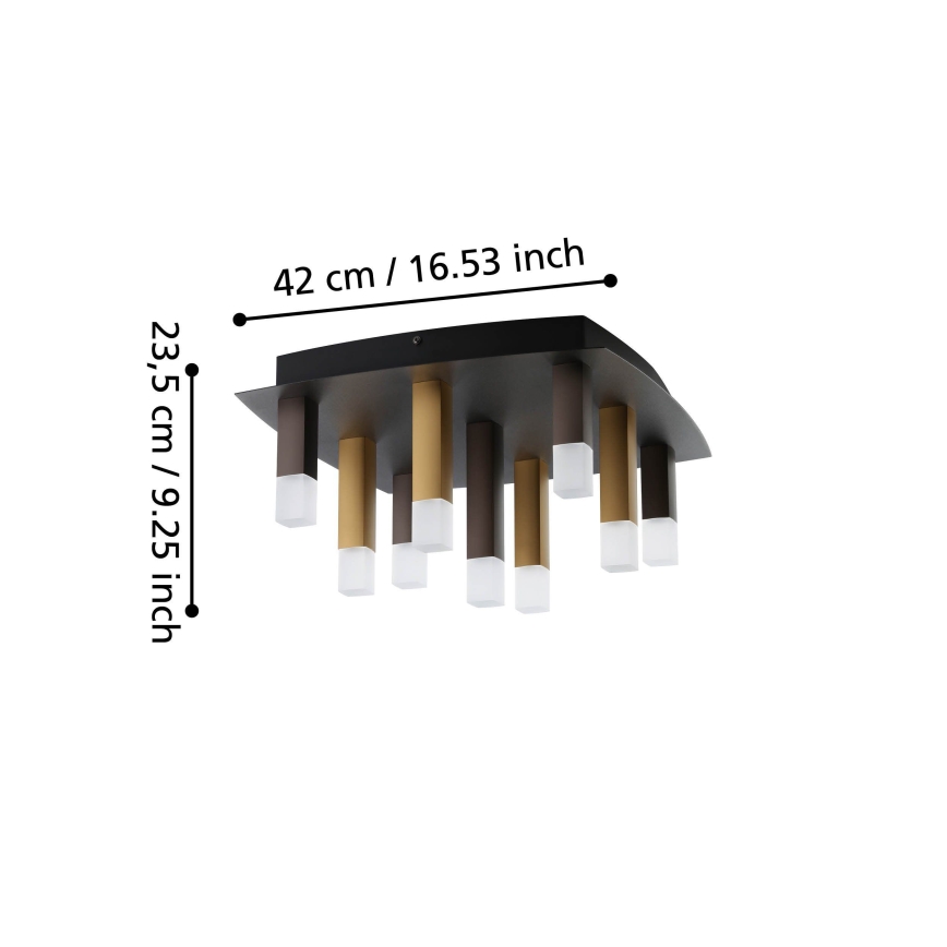 Eglo - LED Stmívatelné stropní svítidlo 9xLED/3,1W/230V 3000K antracit/zlatá