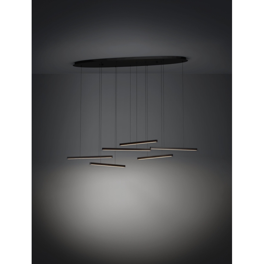 Eglo - LED Stmívatelný lustr na lanku 6xLED/8,4W/230V 3000K černá