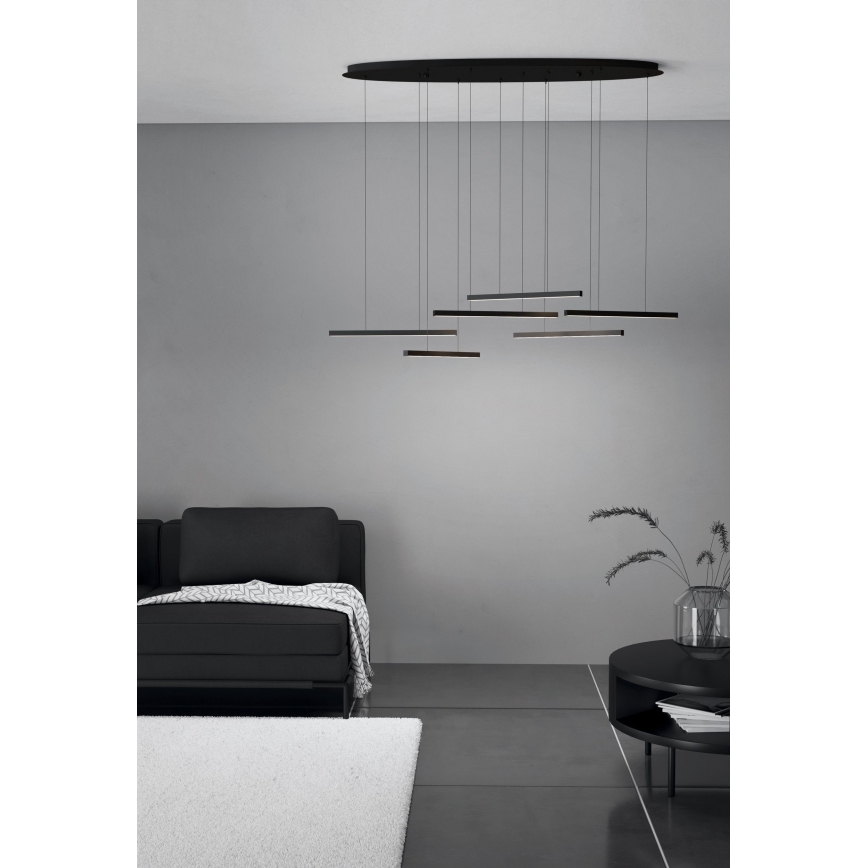 Eglo - LED Stmívatelný lustr na lanku 6xLED/8,4W/230V 3000K černá