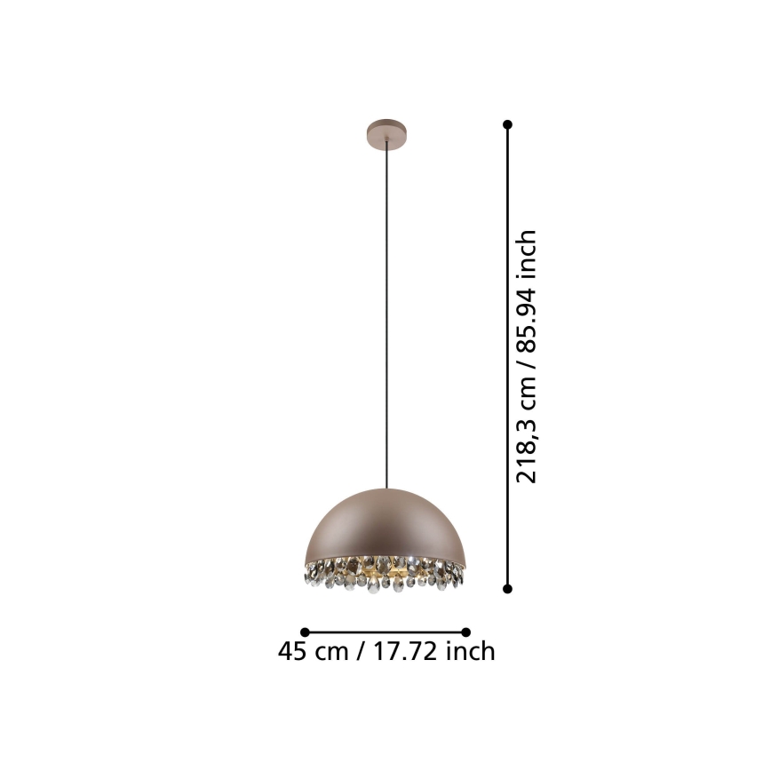 Eglo - Lustr na lanku 1xE27/40W/230V hnědá