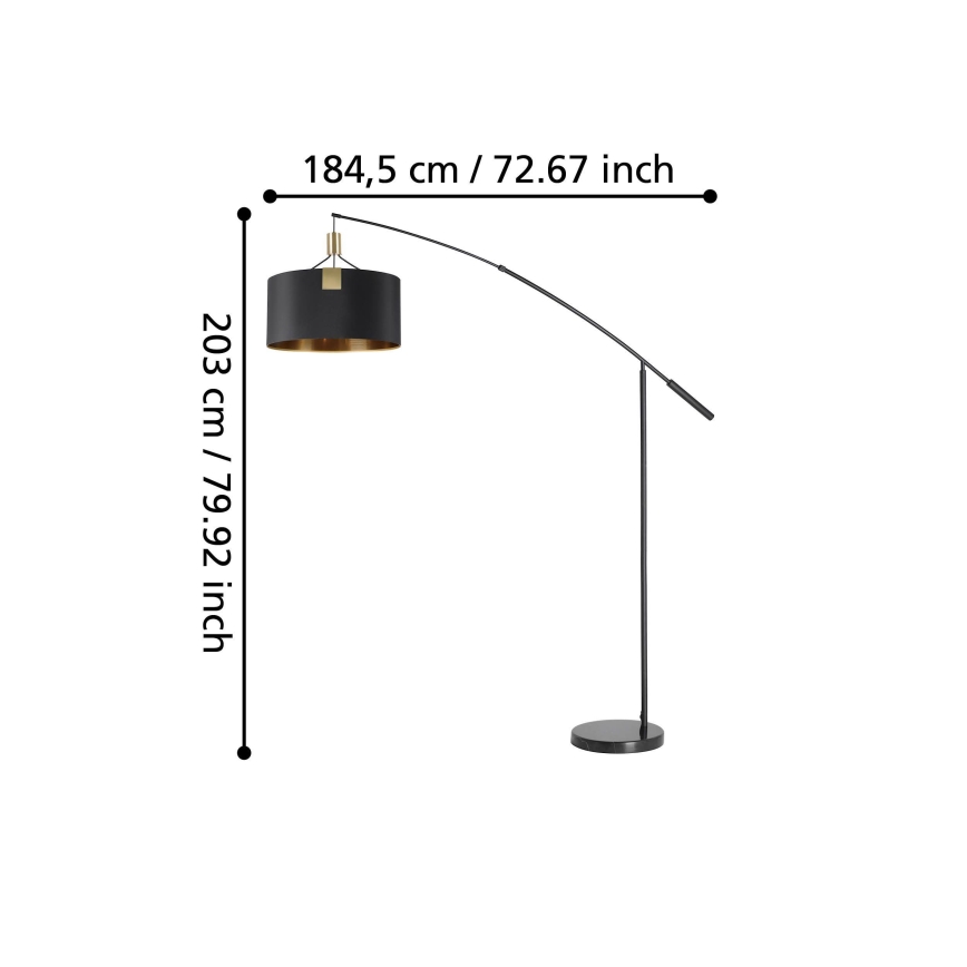 Eglo - Stojací lampa 3xE27/40W/230V černá/zlatá