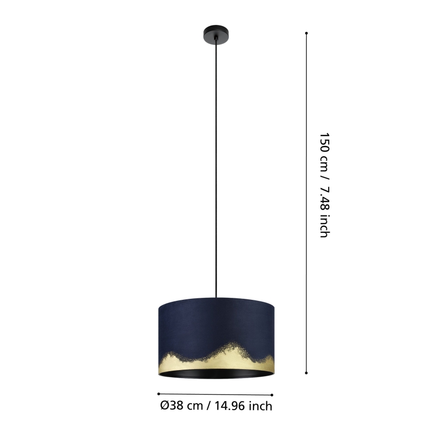 Eglo - Lustr na lanku 1xE27/40W/230V pr. 38 cm modrá/zlatá