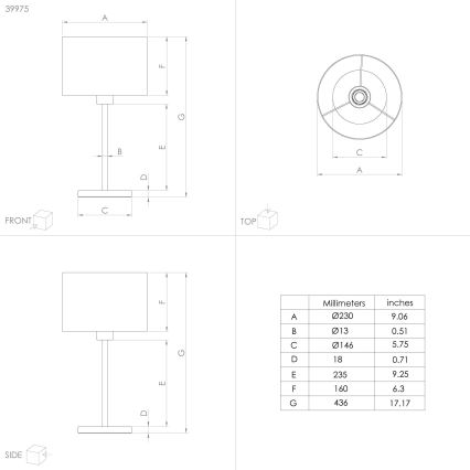 Eglo 39975 - Stolní lampa CASUARITA 1xE27/40W/230V modrá/zlatá