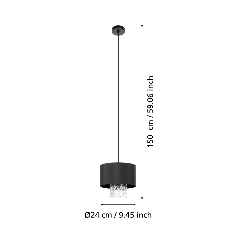 Eglo - Lustr na lanku 1xE27/40W/230V černá