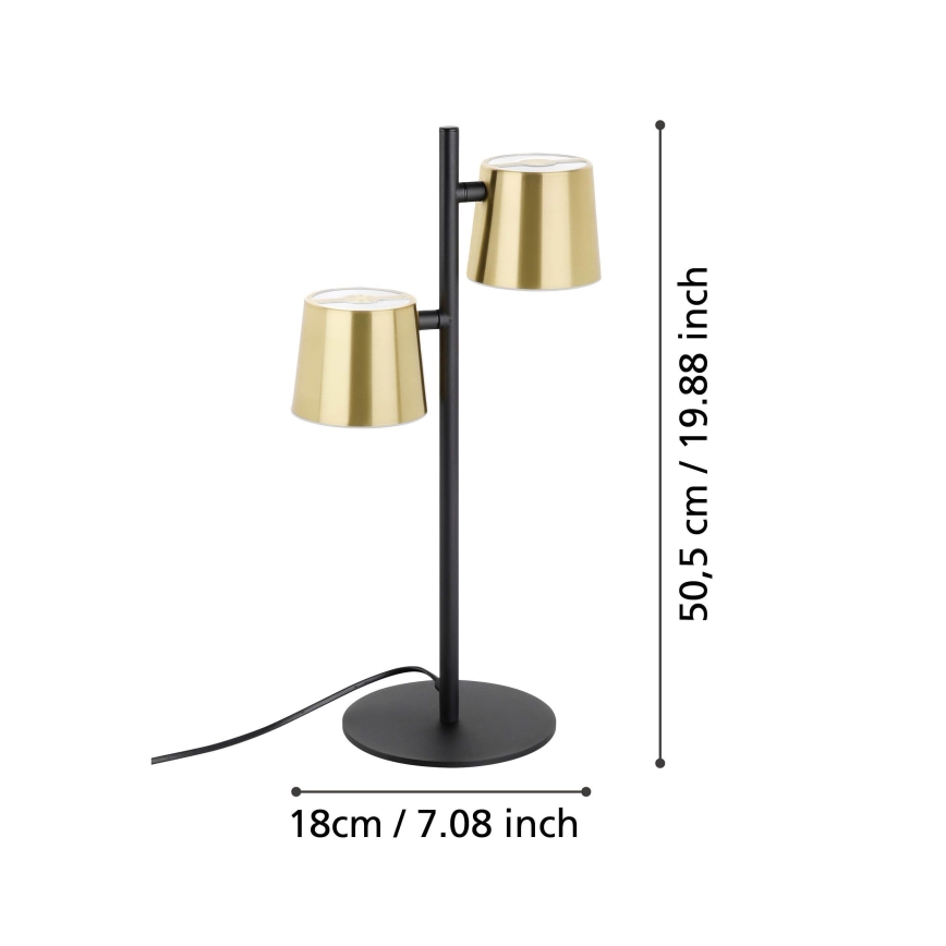Eglo - LED Stolní lampa 2xGU10/4,6W/230V 3000K zlatá