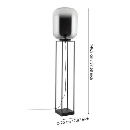 Eglo - Stojací lampa 1xE27/40W/230V kouřová