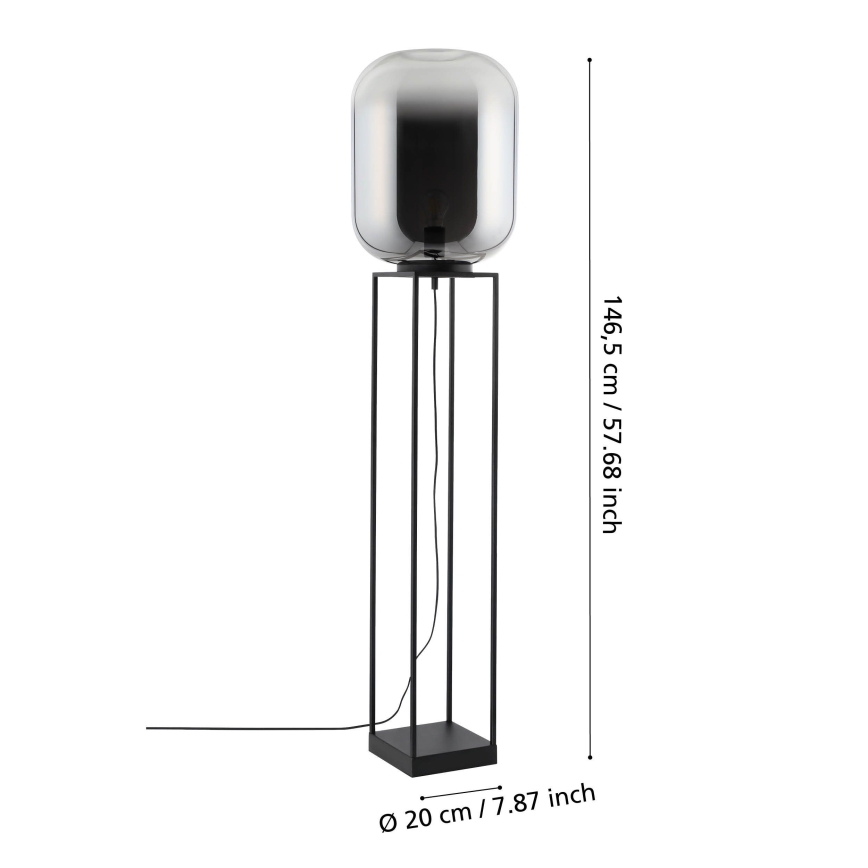 Eglo - Stojací lampa 1xE27/40W/230V kouřová