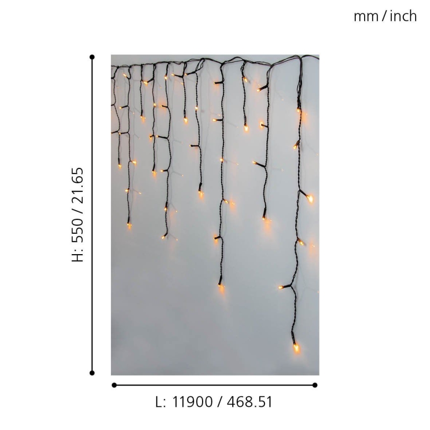 Eglo 410824 - LED Venkovní vánoční řetěz 480xLED/17x0,55m IP44 teplá bílá