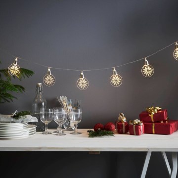 Eglo 411112 - LED  řetěz ORNAMENT 10xLED/3xAA 2,4m teplá bílá