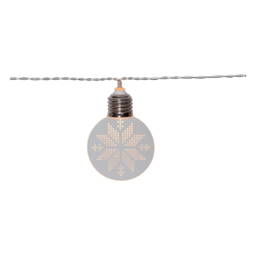 Eglo 411112 - LED Vánoční řetěz ORNAMENT 10xLED/3xAA 1,8m teplá bílá
