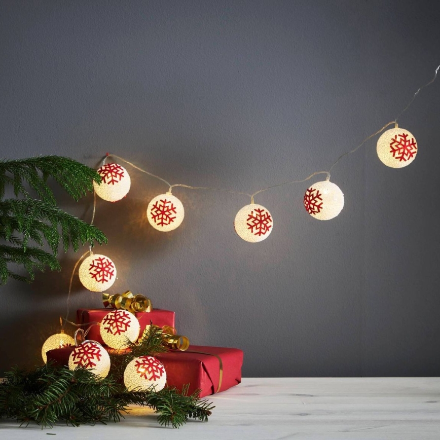 Eglo 411113 - LED Vánoční řetěz ORNAMENT 10xLED/3xAA 1,65m teplá bílá