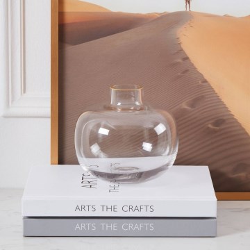 Eglo 421214 - Skleněná váza SIRANANA 11,8x13 cm čirá/zlatá