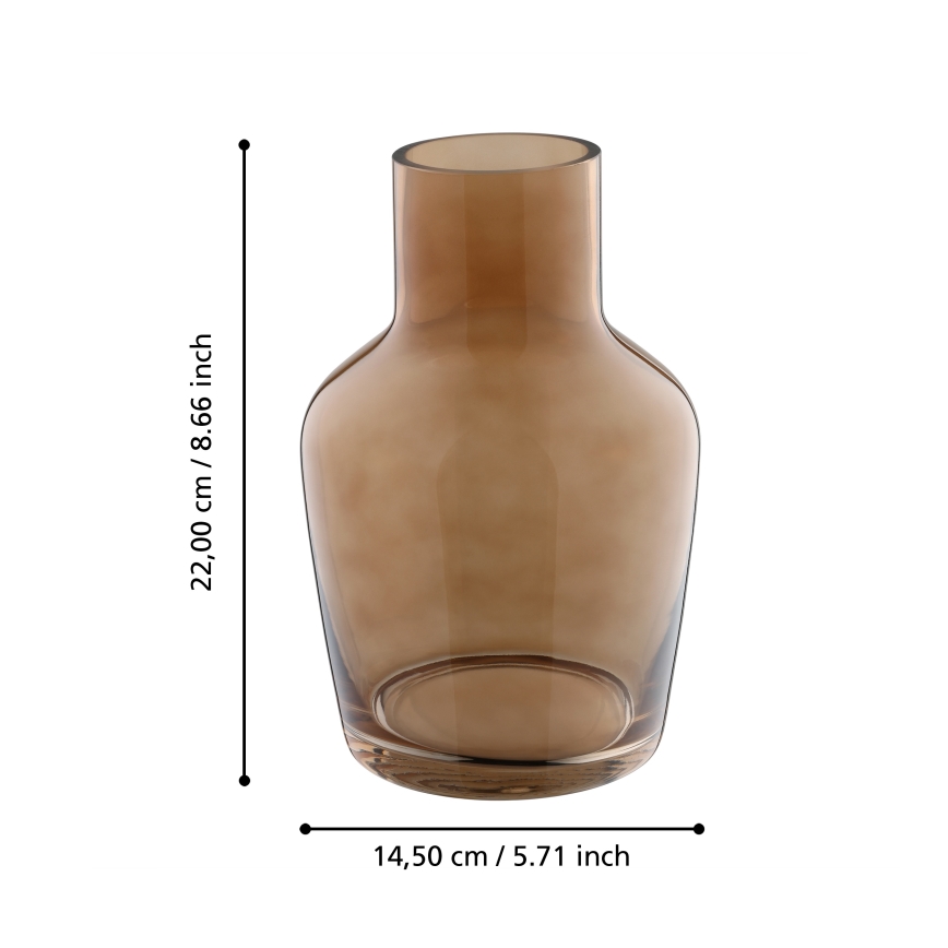 Eglo 421221 - Skleněná váza SIRANANA 22x14,5 cm hnědá/kouřová