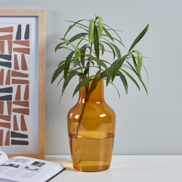 Eglo 421223 - Skleněná váza SIRANANA 25x13,3 cm žlutá/kouřová