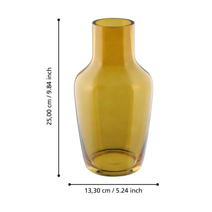 Eglo 421223 - Skleněná váza SIRANANA 25x13,3 cm žlutá/kouřová