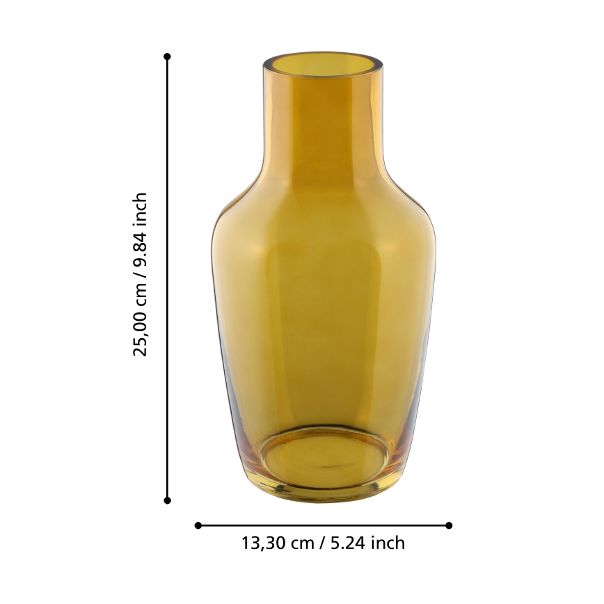 Eglo 421223 - Skleněná váza SIRANANA 25x13,3 cm žlutá/kouřová