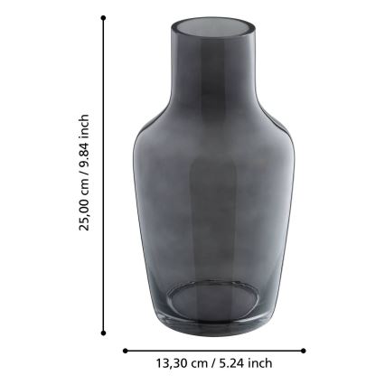 Eglo - Skleněná váza 25x13,3 cm černá