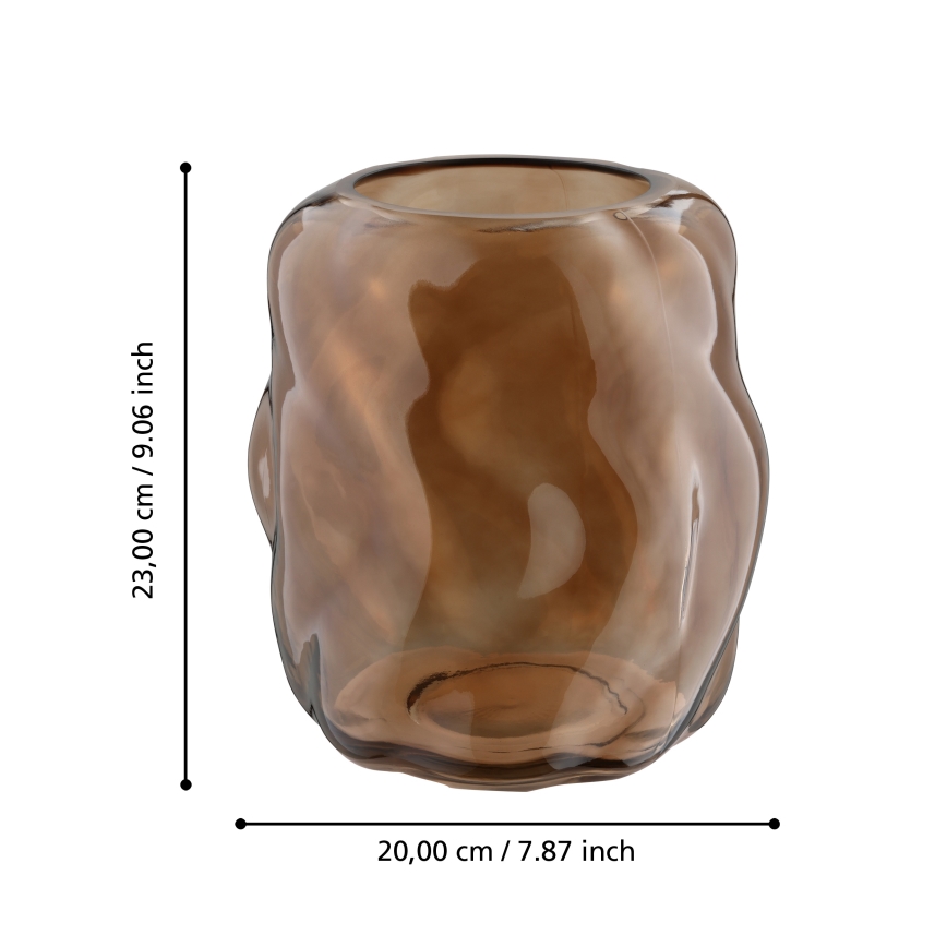 Eglo 421238 - Skleněná váza MAROSAVA 23x20 cm hnědá/kouřová