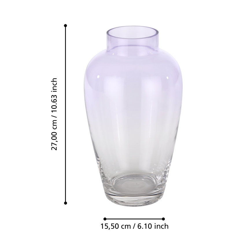Eglo 421356 - Skleněná váza KENYASI 27x15,5 cm fialová