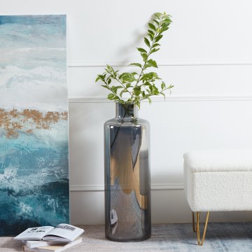 Eglo 421381 - Skleněná váza NABAS 73x25 cm černá/kouřová