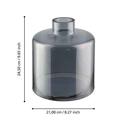 Eglo 421385 - Skleněná váza NABAS 24,5x21 cm černá/kouřová