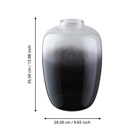 Eglo 421392 - Skleněná váza CULASI 35,5x24,5 cm černá/kouřová