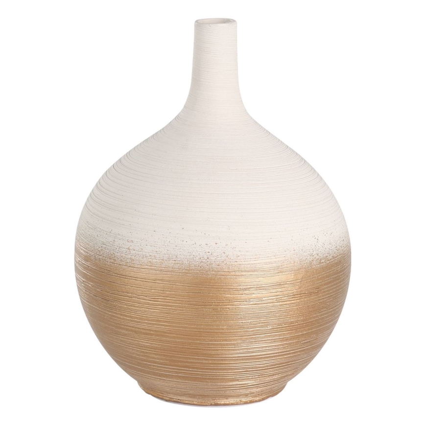 Eglo - Keramická váza 22x16 cm bílá/zlatá