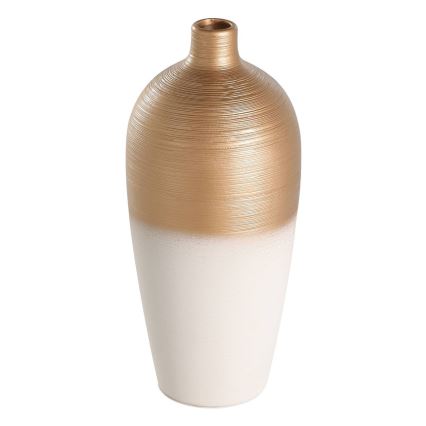 Eglo - Keramická váza 28x15 cm bílá/zlatá