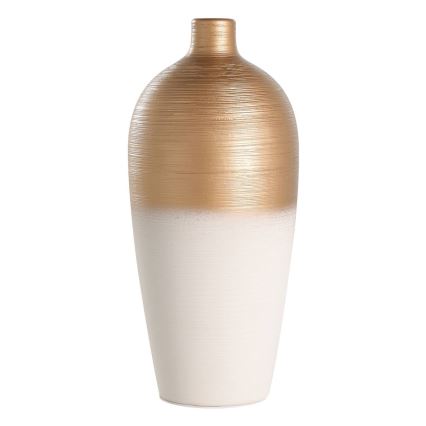 Eglo - Keramická váza 28x15 cm bílá/zlatá