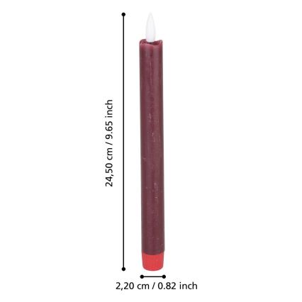 Eglo - SADA 2x LED Svíčka LED/1xAAA 24,5 cm červená
