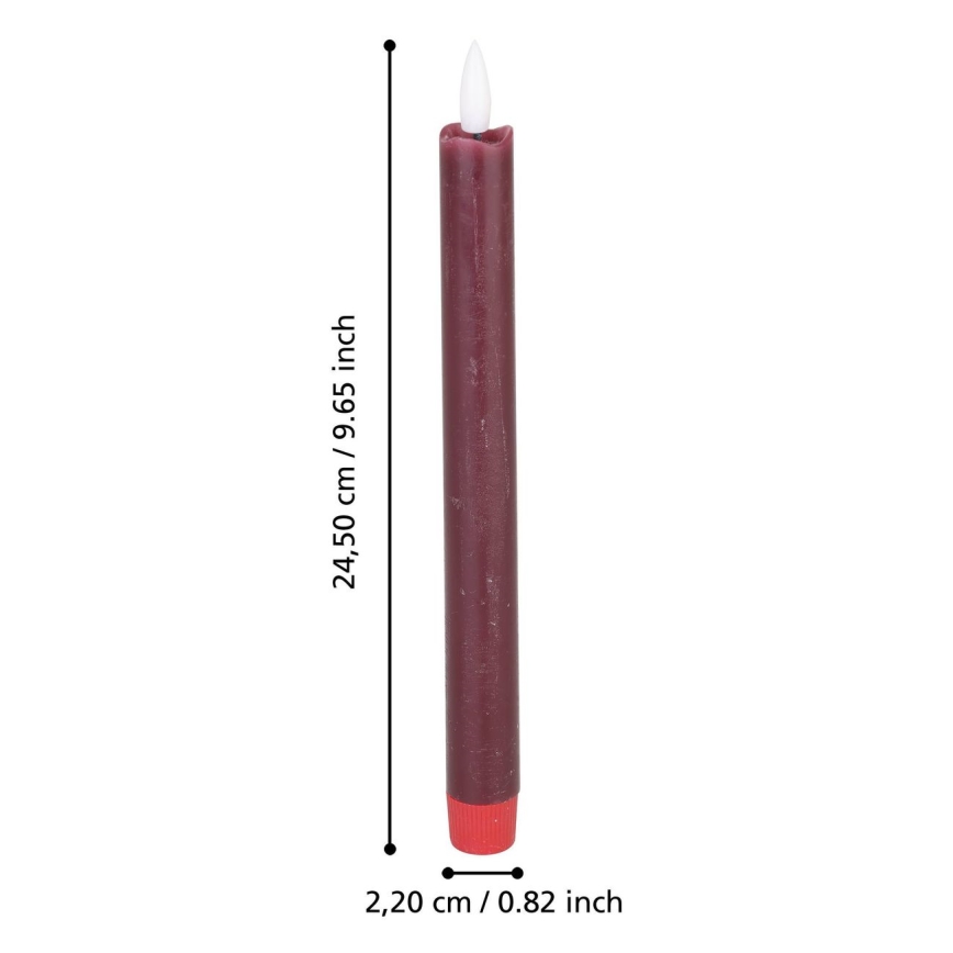 Eglo - SADA 2x LED Svíčka LED/1xAAA 24,5 cm červená