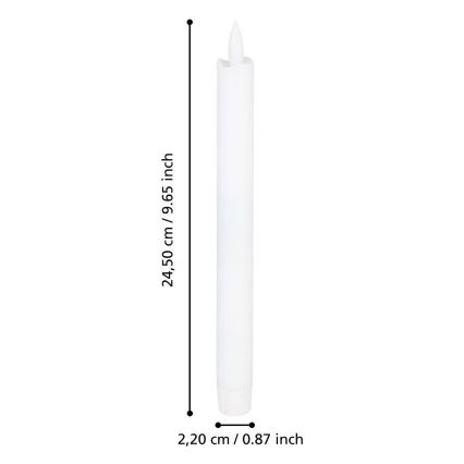 Eglo - SADA 2x LED Svíčka LED/1xAAA 24,5 cm bílá