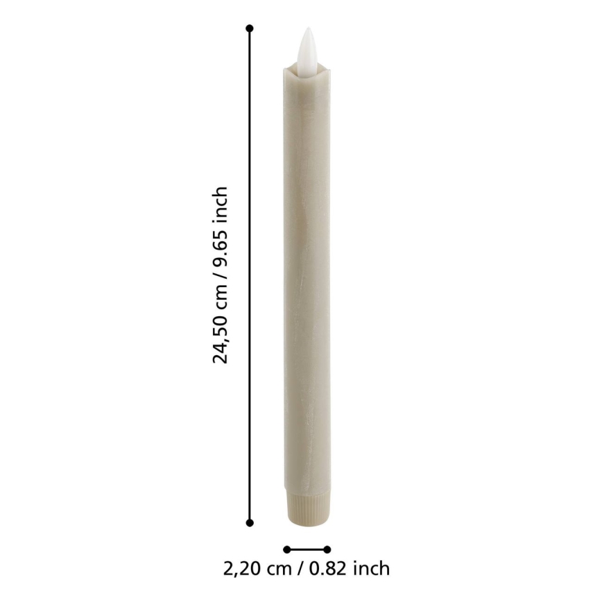 Eglo - SADA 2x LED Svíčka LED/1xAAA 24,5 cm béžová
