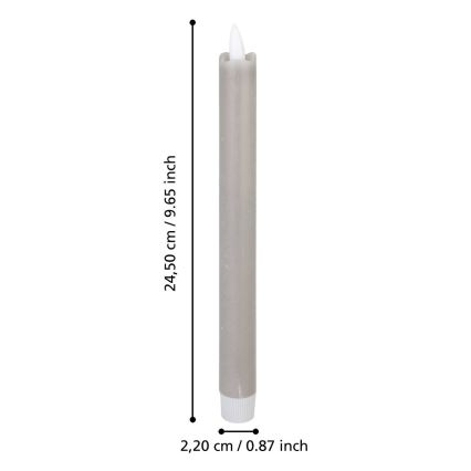 Eglo - SADA 2x LED Svíčka LED/1xAAA 24,5 cm šedá
