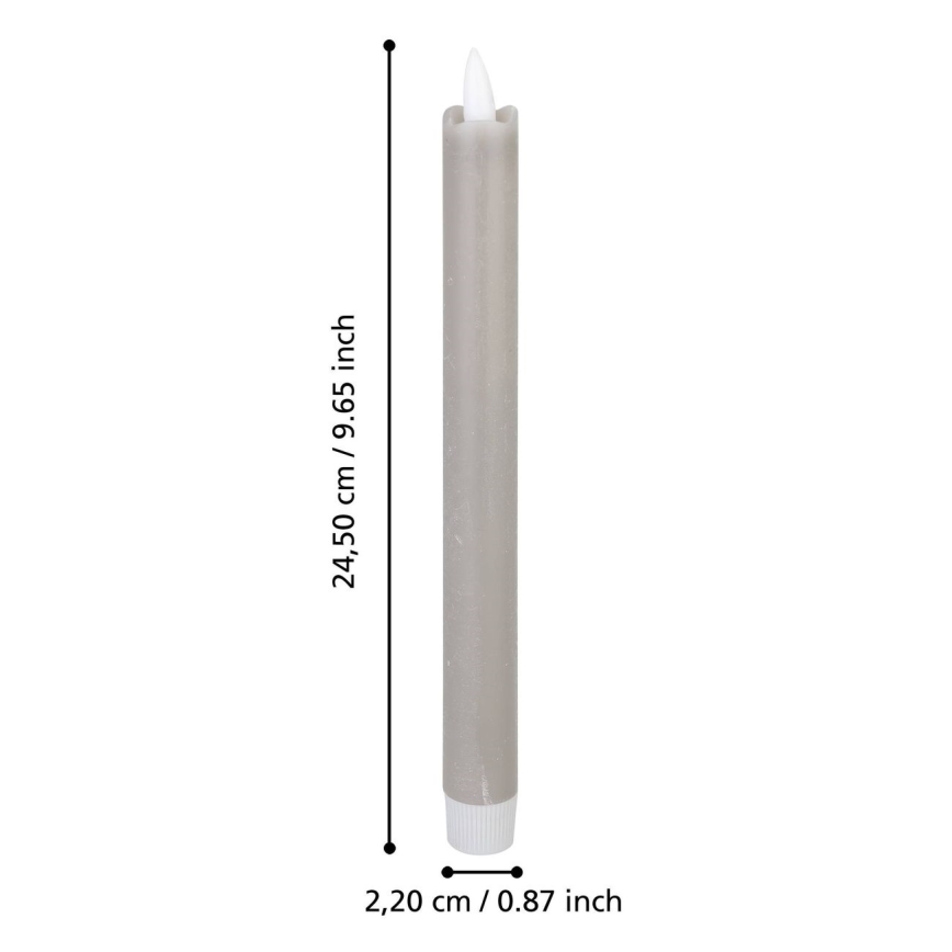 Eglo - SADA 2x LED Svíčka LED/1xAAA 24,5 cm šedá
