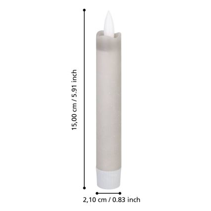 Eglo 422223 - SADA 2x LED Svíčka ANTANABE LED/1xAAA 15 cm šedá